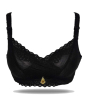iShopping - Purple Bag Lace Net Double Padded Wired Less Bra Black (OFW0042)
