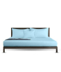 iShopping - Rainbow Linen Bed Sheet Set King Size Light Blue (Pack Of 3)
