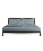 iShopping - Rainbow Linen Bed Sheet Set Queen Size Dark Grey (Pack Of 3)