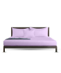 iShopping - Rainbow Linen Bed Sheet Set Queen Size Lilac (Pack Of 3)