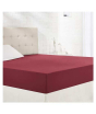 iShopping - Rainbow Linen Jersey Fitted Bed Sheet Queen Size Maroon (RHP119)