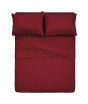 iShopping - Rainbow Linen Jersey Fitted Bed Sheet Queen Size Maroon (RHP119)