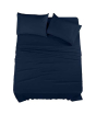 iShopping - Rainbow Linen Jersey Fitted Bed Sheet Single Size Navy Blue (RHP102)
