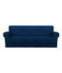 iShopping - Rainbow Linen Jersey Sofa Cover 1 Seater Navy Blue