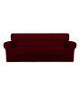 iShopping - Rainbow Linen Jersey Sofa Cover 7 Seater Red