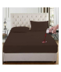 iShopping - Rainbow Linen Water Proof Fitted Bed Sheet Dark Brown (King Size)