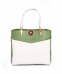 iShopping - Rangoon Double Handle Tote Bag For Women Green/White