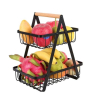 iShopping - Raza Shop Portable Two Layer Iron Fruit Basket For Kitchen And Living Room