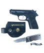 iShopping - Shop Zone 2 In 1 Pullback Metal Gun With Stainless Steel Knife Lighter