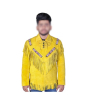iShopping - Toor Traders Handmade Fringe Leather Jacket For Men - Yellow