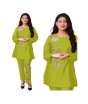 iShopping - ZamZam Embroidery Linen Suit For Women - 2PC-Green