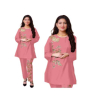 iShopping - ZamZam Embroidery Linen Suit For Women - 2PC-Pink