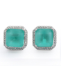 iShopping - Zed Eye Cyno Squares Earrings For Women Aqua  (ISE122D)