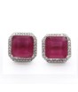 iShopping - Zed Eye Cyno Squares Earrings For Women Red (ISE122B)