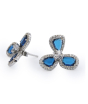 iShopping - Zed Eye Floral Wheel Earrings For Women Blue (ISE001A)