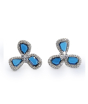 iShopping - Zed Eye Floral Wheel Earrings For Women Blue (ISE001A)