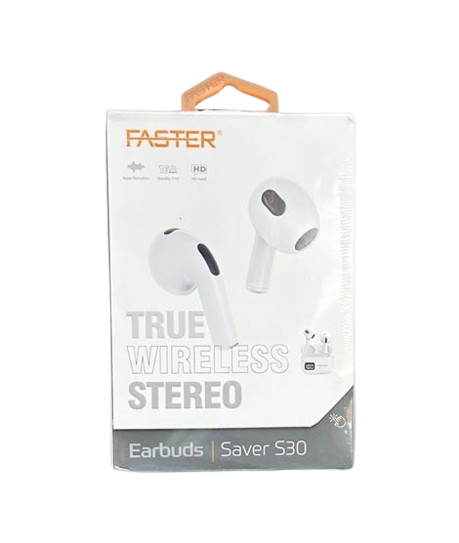 iShopping - Faster True Wireless Stereo Earbuds - White (Saver S30)