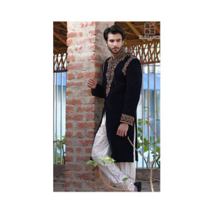 Elegance Republic Velvet Sherwani Zeus Black (1043)