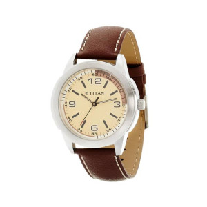 Titan Tagged Analog Men's Watch - Brown (1585SL02) Titan Tagged Analog Men's Watch - Brown (1585SL02)