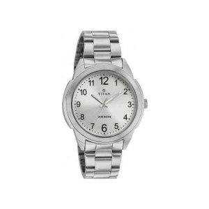 Titan Stainless Steel Analog Men's Watch - Silver (1585SM04) Titan Stainless Steel Analog Men's Watch - Silver (1585SM04)
