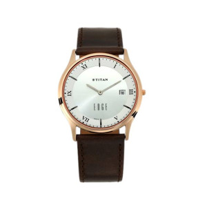 Titan Edge Analog Men's Leather Watch - Brown (1683WL02)