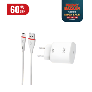 Itel ChargerLite 12W Adapter With Type C Cable White (ICW- 121EC) Itel ChargerLite 12W Adapter With Type C Cable White (ICW- 121EC)