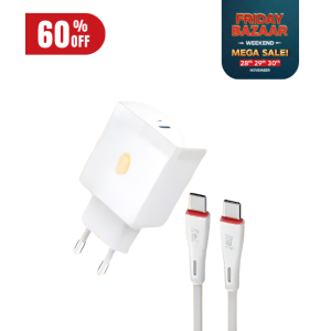 Itel 20W ChargerPulse Type C Adapter With Type C Cable White (ICW-204EC) Itel 20W ChargerPulse Type C Adapter With Type C Cable White (ICW-204EC)