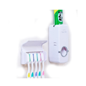 HR Traders Toothpaste Dispenser With Tooth Brush Holder HR Traders Toothpaste Dispenser With Tooth Brush Holder