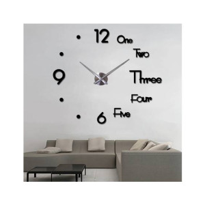 Abdullah`s Fashion 3D Frameless Digital Wall Clock Black Abdullah`s Fashion 3D Frameless Digital Wall Clock Black