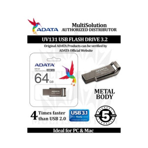 ADATA 64GB USB 3.2 Flash Drive (AUV131-64G-RGY) ADATA 64GB USB 3.2 Flash Drive (AUV131-64G-RGY)