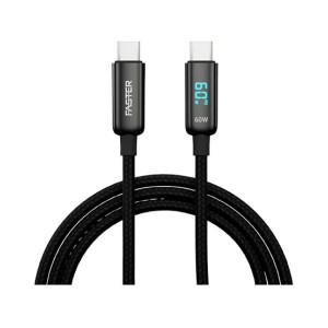 Faster Vi-60W Type C to Type C Charging Cable Black Faster Vi-60W Type C to Type C Charging Cable Black
