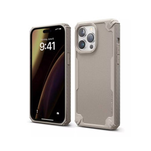 Elago Armor Carbon Fiber Texture Shockproof Case For iPhone 14 Pro Max Military Sand (AMT-6372)