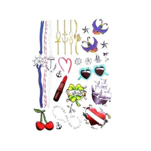 M-Mart Anchor Chain Compass Pattern Temporary Tattoo