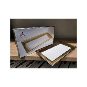 Easy Shop Ceramic Golden Snacks Serving Tray Easy Shop Ceramic Golden Snacks Serving Tray