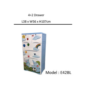 Easy Shop Fiber Blue Elephant Character Dawers Organizer Set Easy Shop Fiber Blue Elephant Character Dawers Organizer Set