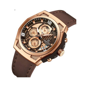 Naviforce Leather X Watch For Men Brown (nf-8051-4)