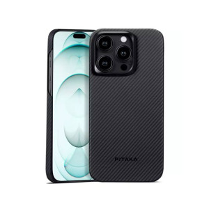 Pitaka Aramid Fiber Fusion MagEZ Case For iPhone 15 Pro Max - Black/Grey Twill Pitaka Aramid Fiber Fusion MagEZ Case For iPhone 15 Pro Max - Black/Grey Twill