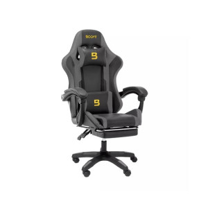 Boost Surge Gaming Chair With Footrest - Black & Grey Boost Surge Gaming Chair With Footrest - Black & Grey