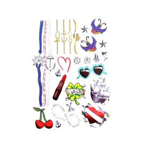 G-Mart Anchor Chain Compass Pattern Temporary Tattoo