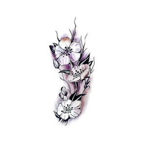 G-Mart Dark Rose Flower Temporary Tattoo Sticker