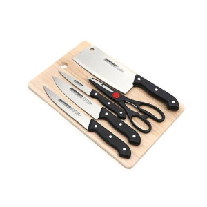 G-Mart Steel Blade Knife Set With Cutting Board G-Mart Steel Blade Knife Set With Cutting Board