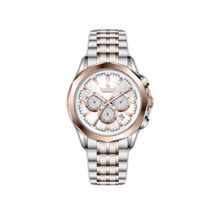 Timezone Chronograph Daycrest Watch For Men Two Tone Rose Gold (TZ-1325)