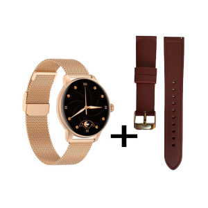 Kieslect L11 Lady Smart Watch With Gold Chain + Maroon Silicon Strap Kieslect L11 Lady Smart Watch With Gold Chain + Maroon Silicon Strap