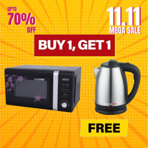 Electromax Microwave Oven (EMMO-2000) With Free Electric Kettle (EMKT-2700) Electromax Microwave Oven (EMMO-2000) With Free Electric Kettle (EMKT-2700)