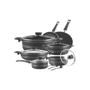 Domestic Non Stick Super Cookware Gift Set Black - 18 Pieces (0081) Domestic Non Stick Super Cookware Gift Set Black - 18 Pieces (0081)