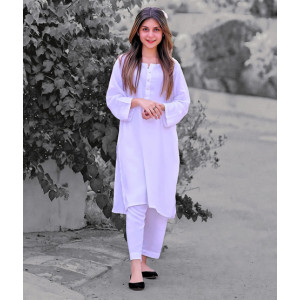 Vcare Natural 2 Pieces Casual Suit For Women White (WL) Vcare Natural 2 Pieces Casual Suit For Women White (WL)