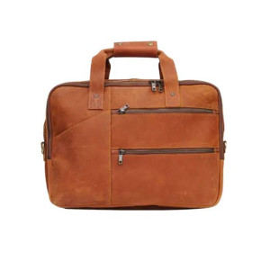 Pious Genuine Leather Laptop Bag - Tan Pious Genuine Leather Laptop Bag - Tan