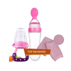 Promax Silicone Squeeze Spoon Feeder Pack Of 3 Promax Silicone Squeeze Spoon Feeder Pack Of 3