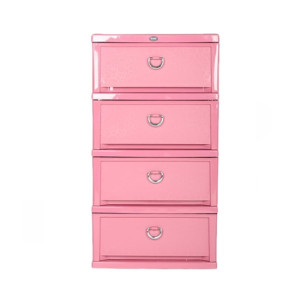 Easy Shop 4 Step Storage Drawers Pink (1242)