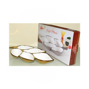Easy Shop 5 Partition Leaf Serving Tray Golden Easy Shop 5 Partition Leaf Serving Tray Golden